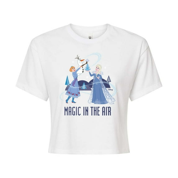 Frozen 2 - Magic In The Air - Juniors Cropped Cotton Blend T-Shirt