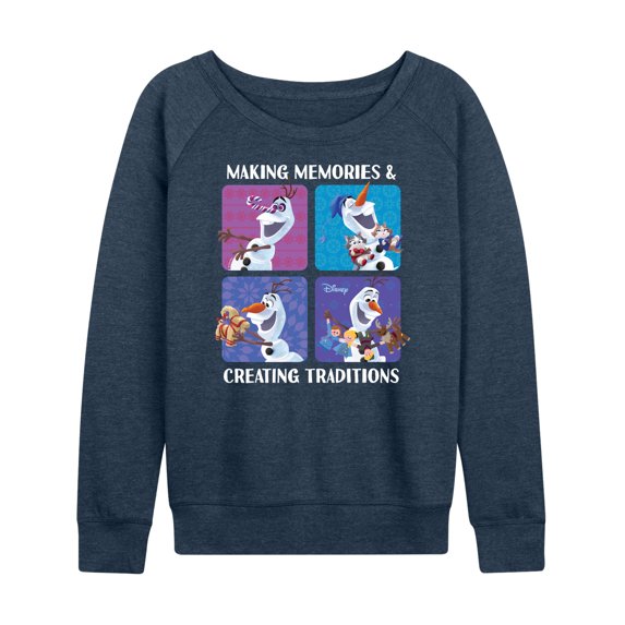 Frozen 2 - Making Memories Creating Traditions - Women's Lightweight French Terry Long Sleeve Shirt
