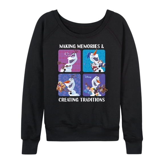 Frozen 2 - Making Memories Creating Traditions - Women's Lightweight French Terry Long Sleeve Shirt