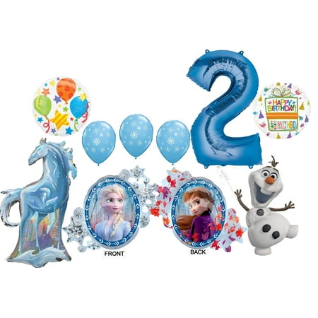 Frozen 2 Party Supplies 2nd Birthday Elsa, Anna, Olaf and Nokk Balloon Bouquet Decorations