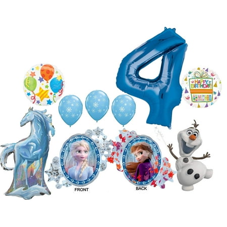 Frozen 2 Party Supplies 4th Birthday Elsa, Anna, Olaf and Nokk Balloon Bouquet Decorations