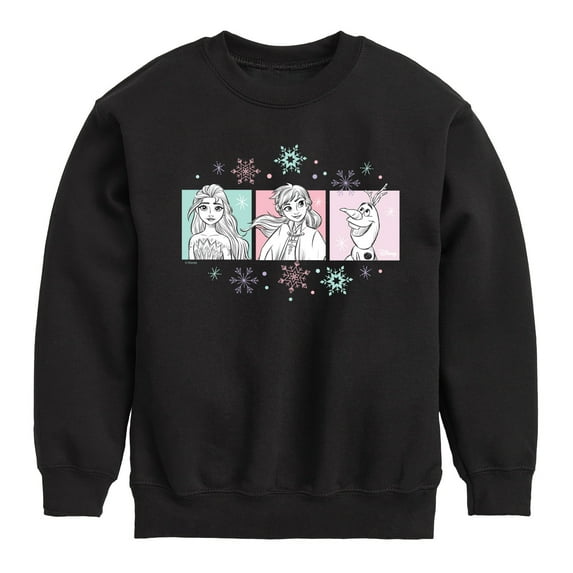 Frozen 2 - Pastel Character Grid - Toddler And Youth Crewneck Fleece Sweatshirt
