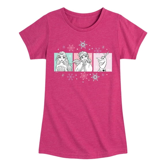 Frozen 2 - Pastel Character Grid - Toddler And Youth Girls Short Sleeve Graphic T-Shirt