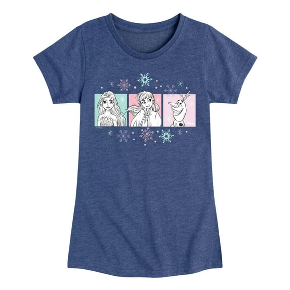 Frozen 2 - Pastel Character Grid - Toddler And Youth Girls Short Sleeve Graphic T-Shirt