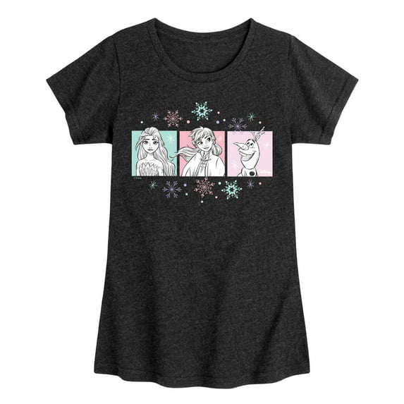Frozen 2 - Pastel Character Grid - Toddler And Youth Girls Short Sleeve Graphic T-Shirt