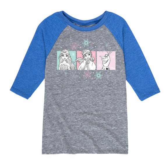 Frozen 2 - Pastel Character Grid - Toddler And Youth Raglan Graphic T-Shirt