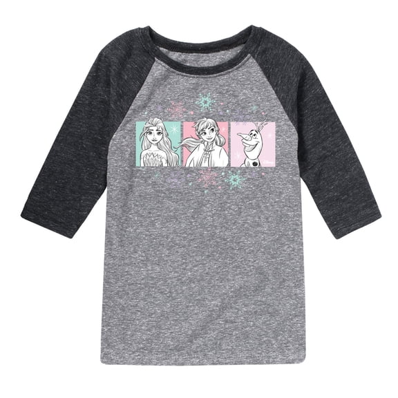Frozen 2 - Pastel Character Grid - Toddler And Youth Raglan Graphic T-Shirt