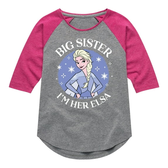 Frozen 2 - Sister Elsa - Toddler And Youth Girls Raglan Graphic T-Shirt