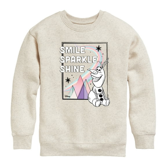 Frozen 2 - Smile Sparkle Shine - Toddler And Youth Crewneck Fleece Sweatshirt