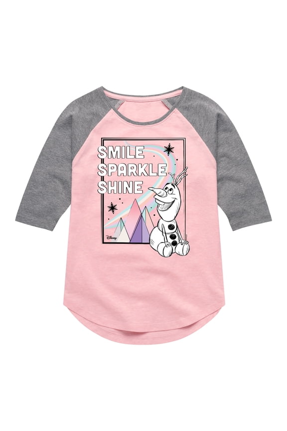 - Smile Sparkle Shine - Toddler And Youth Girls Raglan Graphic T-Shirt