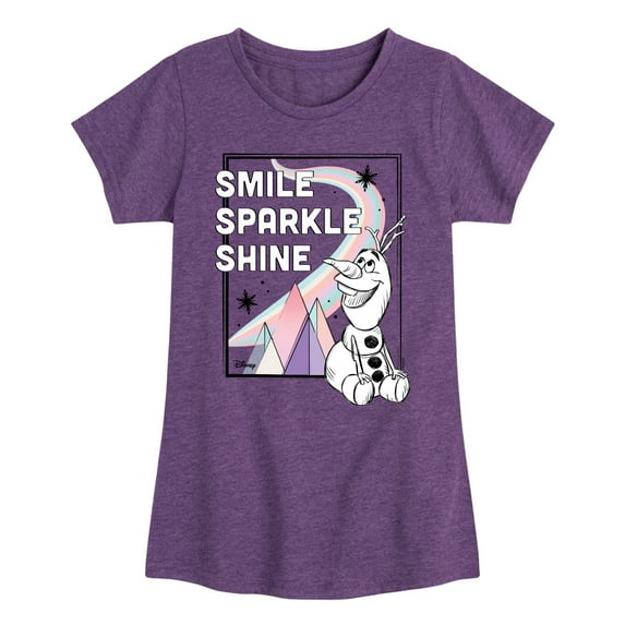 Frozen 2 - Smile Sparkle Shine - Toddler And Youth Girls Short Sleeve Graphic T-Shirt