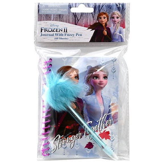 Frozen 2 Spiral Notebook with Feather Pen in Poly Bag with Header- 2 PACK