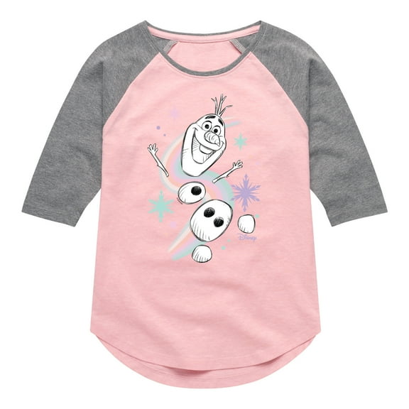Frozen 2 - Stay Colorful - Toddler And Youth Girls Raglan Graphic T-Shirt