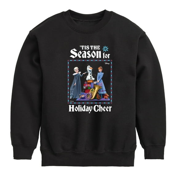 Frozen 2 - Tis The Season For Holiday Cheer - Toddler And Youth Crewneck Fleece Sweatshirt