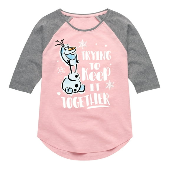 Frozen 2 - Trying To Keep it Together - Toddler And Youth Girls Raglan Graphic T-Shirt
