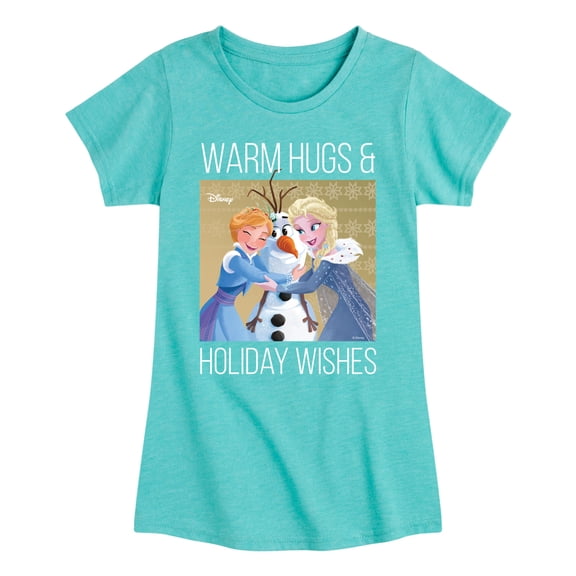 Frozen 2 -Warm Hugs Holiday Wishes - Toddler And Youth Girls Short Sleeve Graphic T-Shirt