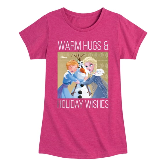 Frozen 2 -Warm Hugs Holiday Wishes - Toddler And Youth Girls Short Sleeve Graphic T-Shirt