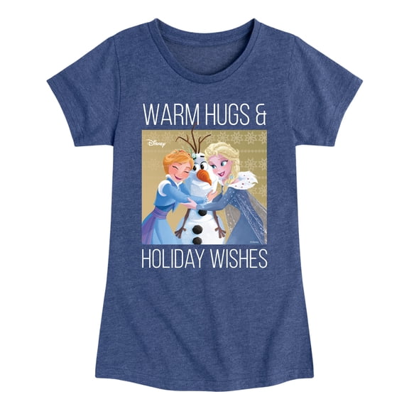 Frozen 2 -Warm Hugs Holiday Wishes - Toddler And Youth Girls Short Sleeve Graphic T-Shirt