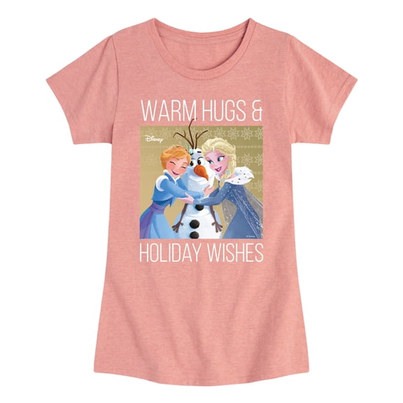 Frozen 2 -Warm Hugs Holiday Wishes - Toddler And Youth Girls Short Sleeve Graphic T-Shirt