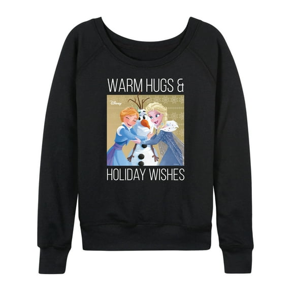 Frozen 2 - Warm Hugs Holiday Wishes - Women's Lightweight French Terry Long Sleeve Shirt