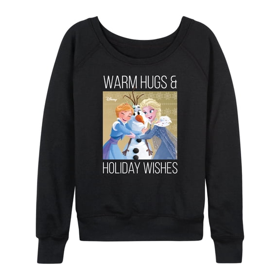 Frozen 2 - Warm Hugs Holiday Wishes - Women's Lightweight French Terry Long Sleeve Shirt