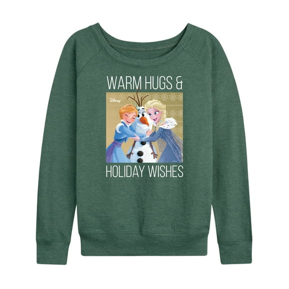 Frozen 2 - Warm Hugs Holiday Wishes - Women's Lightweight French Terry Long Sleeve Shirt
