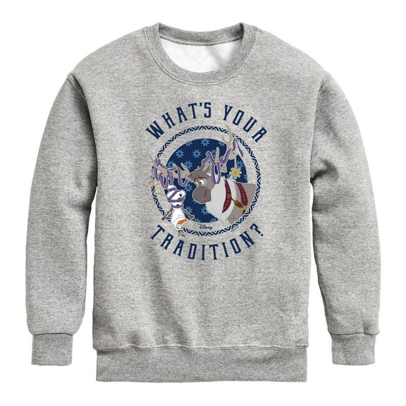 Frozen 2 - Whats Your Tradition - Toddler And Youth Crewneck Fleece Sweatshirt