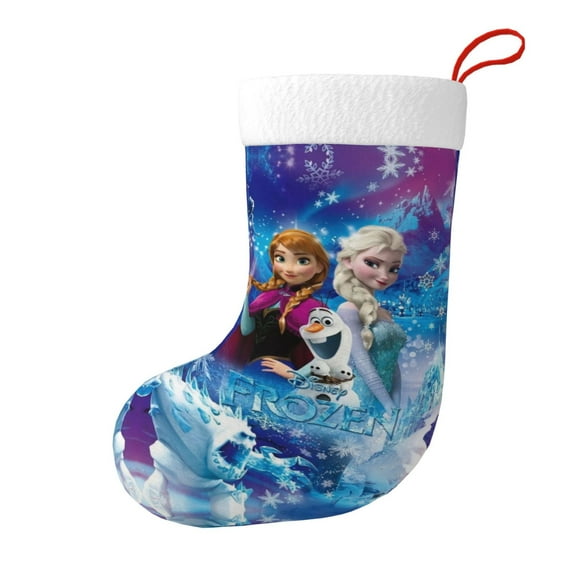 Frozen-Anna And Elsa Snowflakes Christmas Stocking,Santa Stocking,18 Inch Large Stocking,Christmas Decorations Decor Ornaments Holiday Home Indoors