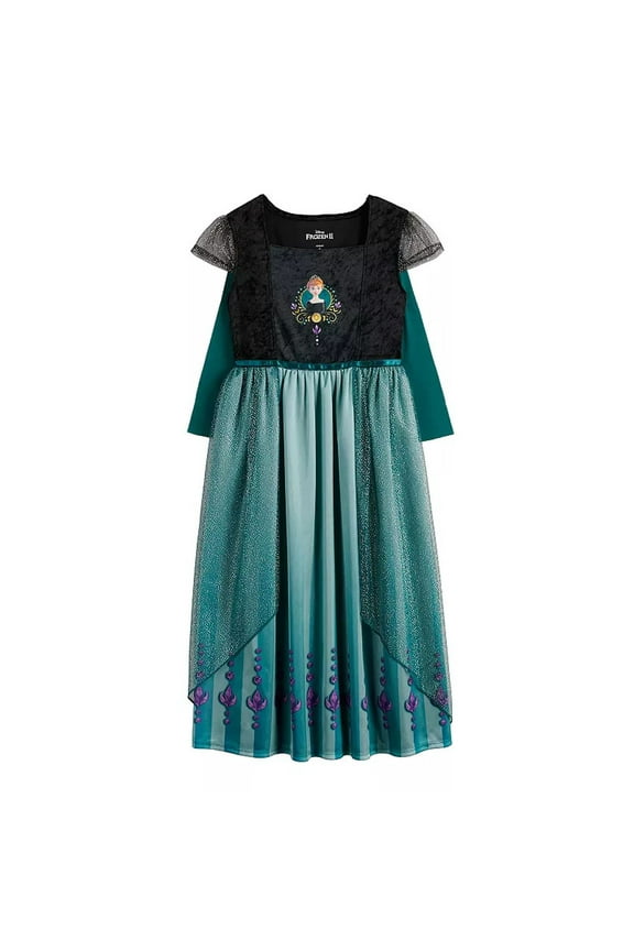 Frozen Anna Caped Elegant Fancy Satinet and Tulle Nightgown, Gown, Size 8