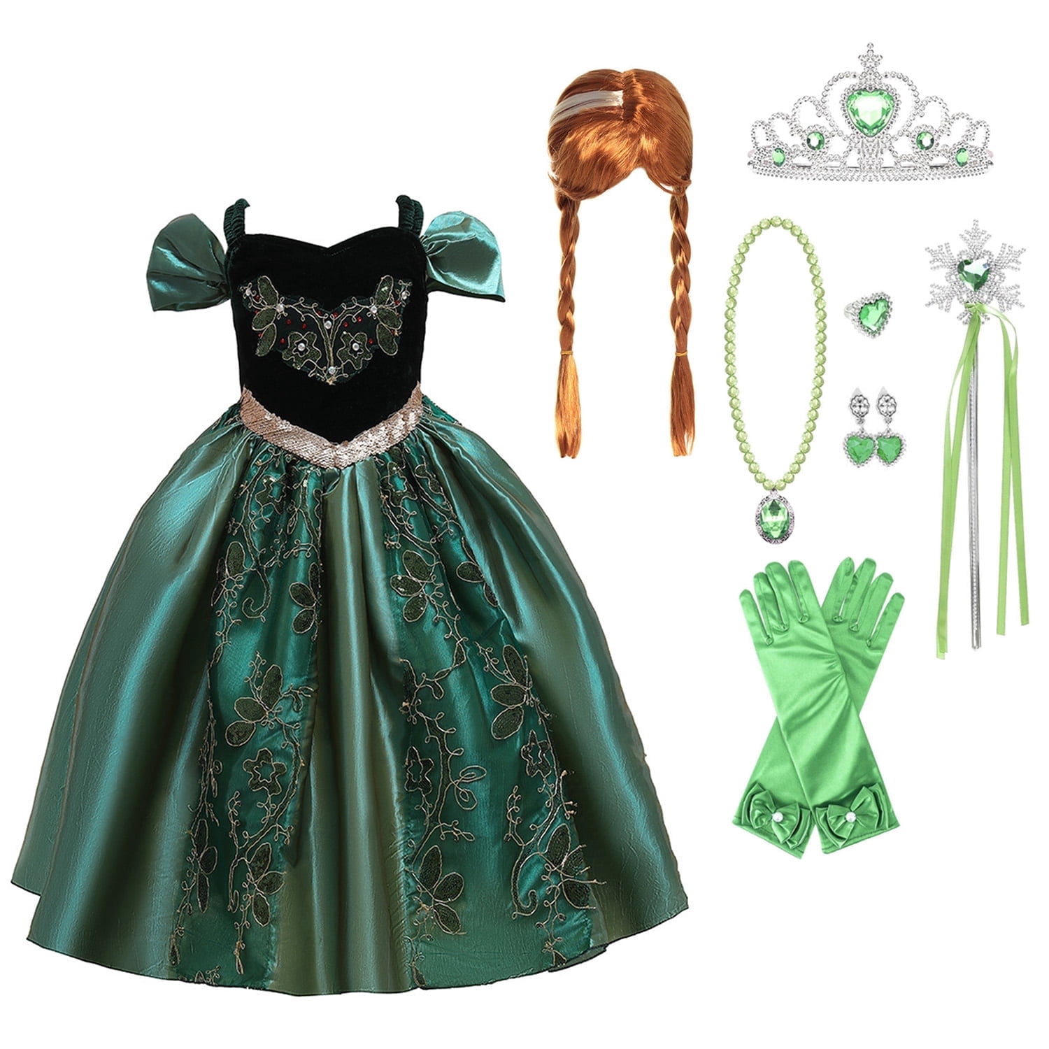 princess anna green dress costume 404