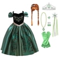 thumbnail image 1 of KAWELL Coronation Green Dress Luxury Costume Princess Accessories Party Halloween Christmas Role-Playing, 1 of 7