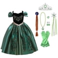 thumbnail image 1 of KAWELL Coronation Green Dress Luxury Costume Princess Accessories Party Halloween Christmas Role-Playing, 1 of 7
