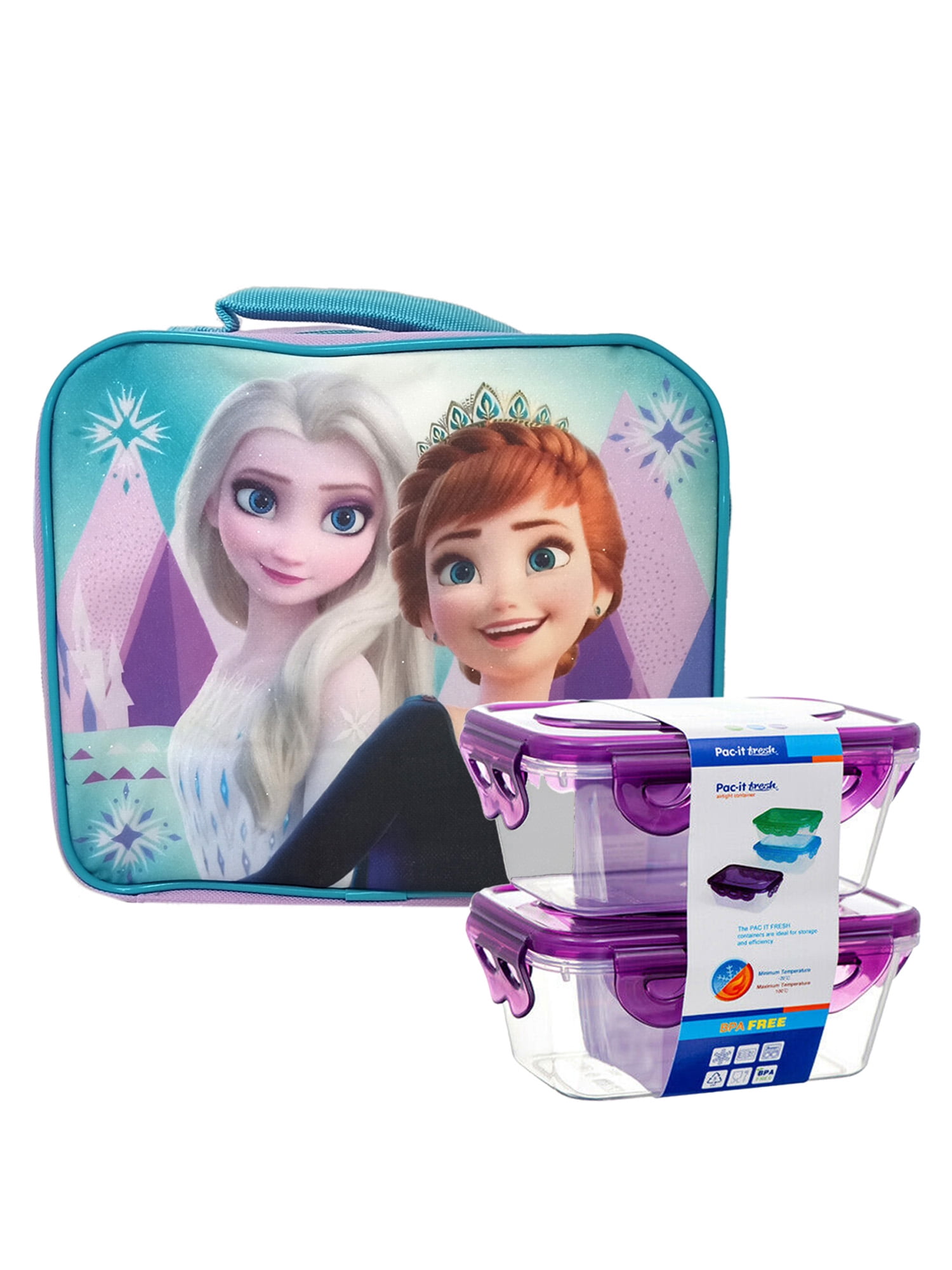 Lunch Bag - Disney - Frozen Pink Purple Anna and Elsa Kit Case New 622060