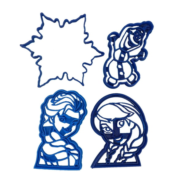 Frozen Anna, Elsa, Olaf and Snowflake Outline Cookie Cutters (4 Pack)