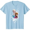 thumbnail image 1 of Frozen Anna and Elsa Snowflakes Short Sleeve Youth T-Shirt For Boy Girl Kids Toddler, Light Blue Color, Size M, 1 of 4