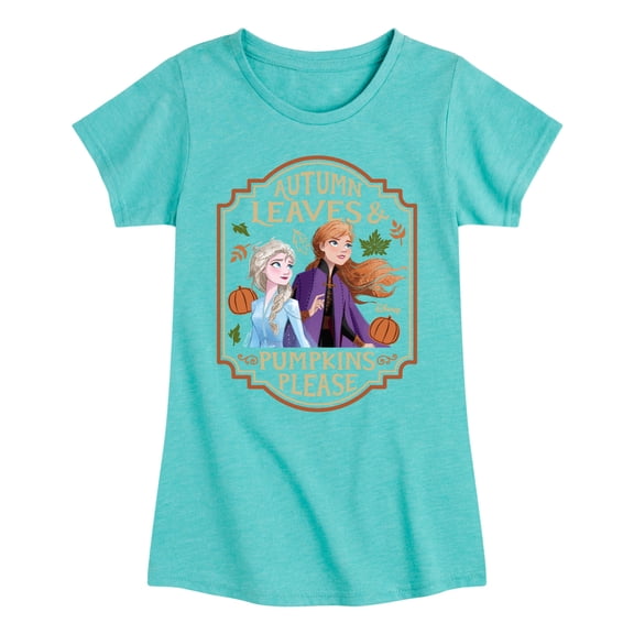 Frozen - Autumn Leaves and Pumpkins Please - Toddler And Youth Girls Short Sleeve Graphic T-Shirt