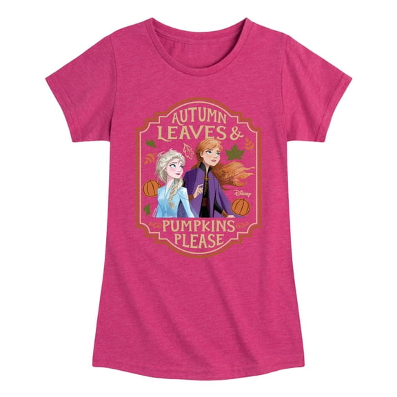 Frozen - Autumn Leaves and Pumpkins Please - Toddler And Youth Girls Short Sleeve Graphic T-Shirt