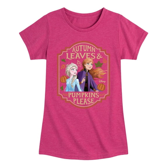 Frozen - Autumn Leaves and Pumpkins Please - Toddler And Youth Girls Short Sleeve Graphic T-Shirt