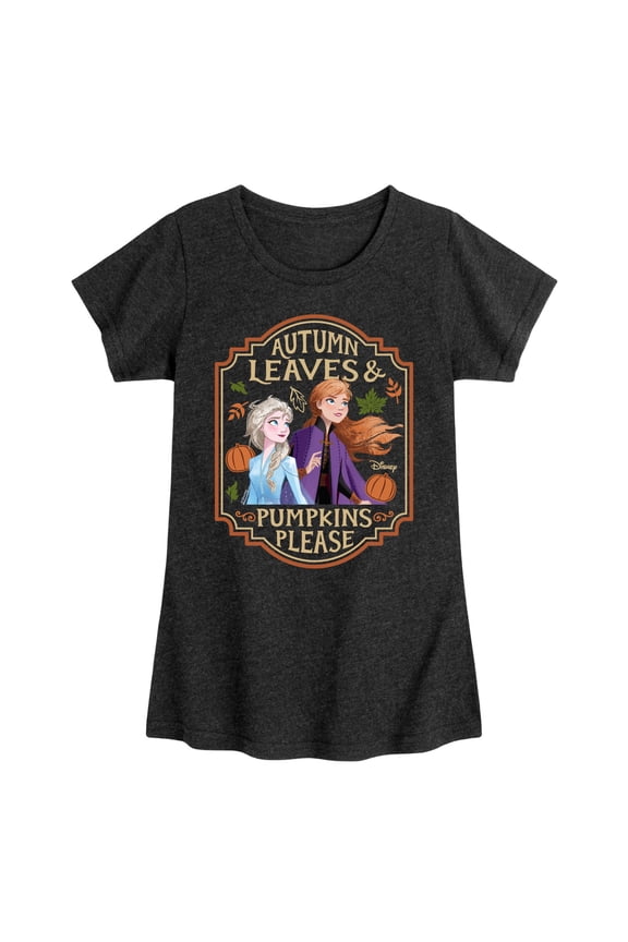 Frozen - Autumn Leaves and Pumpkins Please - Toddler And Youth Girls Short Sleeve Graphic T-Shirt