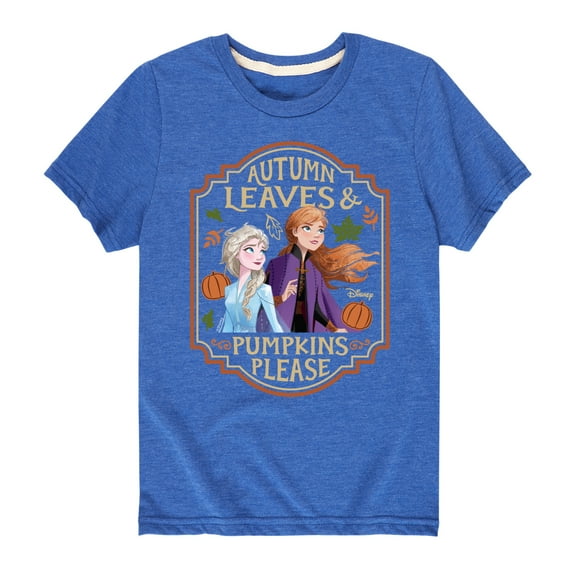 Frozen - Autumn Leaves and Pumpkins Please - Toddler And Youth Short Sleeve Graphic T-Shirt