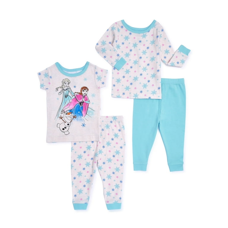 Frozen Baby and Toddler Girls Cotton Pajama Set 4 Piece Sizes 12M 5T Walmart