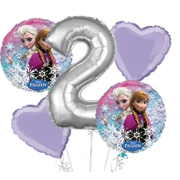 Frozen Balloon Bouquet 2nd Birthday 5 pcs - Party Supplies