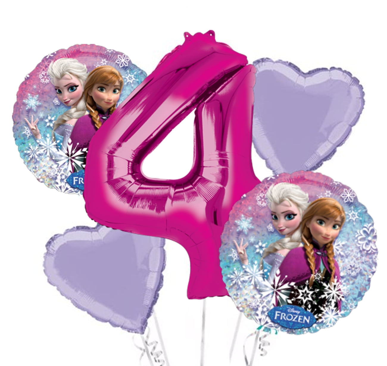 Frozen Balloon Bouquet 4th Birthday 5 pcs - Party Supplies