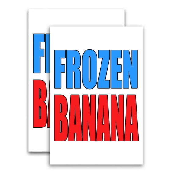 Frozen Banana (24" X 36") Vinyl Decal Only (Pack of 2) |Sign|Sticker|Poster
