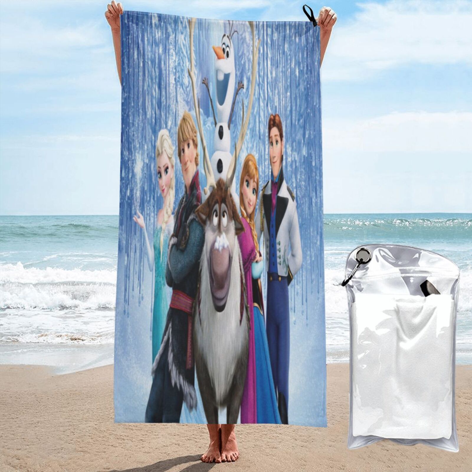 Frozen Beach Towel Absorbent Quick Dry Towels For Travel, Lightweight