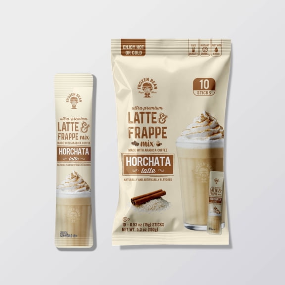 The Frozen Bean Horchata Latte & Frappe Instant Coffee Mix, 100% Arabica, 10 Sticks