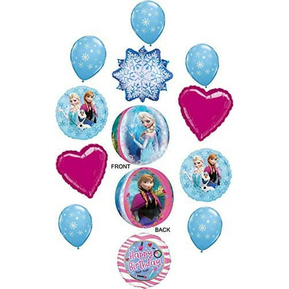 Frozen Birthday Party Supplies Elsa and Anna's Orbz Winter Wonderland Balloon Bouquet Decorations