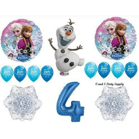 Frozen Blue 4th Disney Movie BIRTHDAY PARTY Balloons Decorations Supplies by Anagram by Anagram