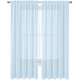 thumbnail image 1 of Frozen Blue Drape/Panels/Scarves/Treatment Beautiful Sheer Voile Window Elegance Curtains Scarf for Bedroom & Kitchen Fully Stitched and Hemmed 84 inch size, Set of 2, 1 of 6