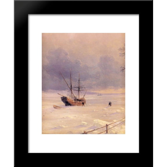 Frozen Bosphorus Under Snow 20x24 Framed Art Print by Aivazovsky, Ivan